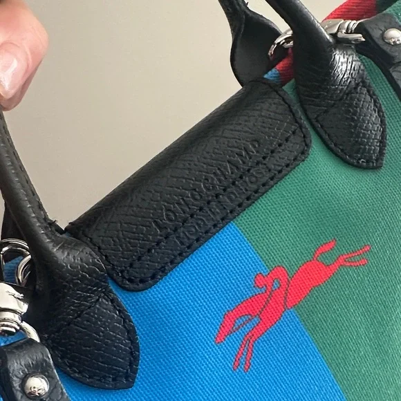 Longchamp x Robert Indianan XS Blue and Red Crossbody Bag - Picture 3 of 11